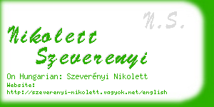 nikolett szeverenyi business card