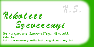 nikolett szeverenyi business card